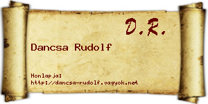 Dancsa Rudolf névjegykártya